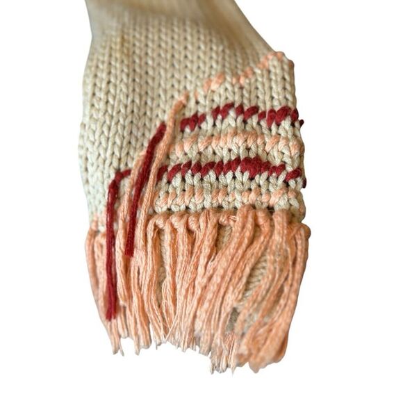 For Love And Lemons Knit Cardigan Open Boho Fringe Retro Long Embroidered M - Picture 5 of 9